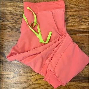 FIGS Hot Coral Zamora jogger L